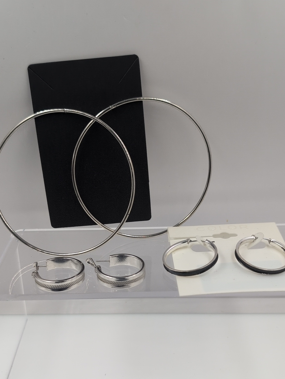 Monet, Color & Boutique Silver Hoop Earring Lot (EB8) - Set of 3